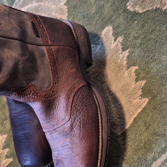 Men's Western Leather Boots in Dark Brown - Picture 5 of 16